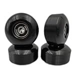 Skateboard Wheels, 52mm 95a, Set of 4 with Bearings (Black)