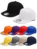 PJPSAA 10 Pack Blank Snapback Hats for Men Hip Hop Style Adjustable Flat Brim Hats Baseball Caps Bulk (Assorted Colors)