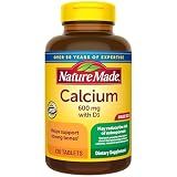 Nature Made Calcium 600 mg with Vitamin D3 for Bone Support, 220 Tablets