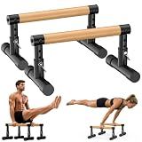 GanFindX Wooden Parallel Bars, Adjustable 6-8 In, 600 lb Capacity