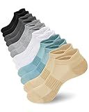 Darller 6 Pairs Womens Ankle Socks Athletic Cushioned Running Low Cut Cotton Socks With Heel Tab, A-Colorful