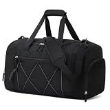 Vorspack 21 Inches Gym Bag for Men Women with Shoe Compartment - Black | 41L Sports Duffle Bag for Travel, 600D Polyester Materials, Wet Pocket, Organized Compartment, for Workout Weekend Overnight