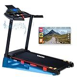 ATEEDGE Treadmill with Auto Incline, 18" Incline Treadmill for Home, Compact, Foldable, 350lb Capacity, Shock Absorption, 15% Incline Automatic, 0.5-10 MPH, 3 HP, Bluetooth App Running Treadmills