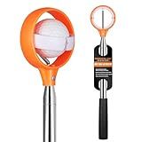 Professional Golf Ball Retriever Telescopic for Water, 9Ft/12Ft/16.3Ft/20Ft Stainless Steel Golf Ball Retriever with Spring Release-Ready Head Locking Clip (Outside:Orange & Inside:White, 9FT)