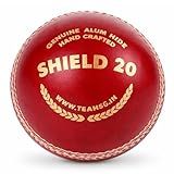 SG Cricket Shield 20 Premium Leather Ball | Red | Adult | Leather | Waterproof | Solid Grade 2 Core | Machine Stitched | Ideal for Club & School Matches | Pack of 1