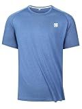 SENBWL Mens Workout Shirts Cationic Short Sleeve Moisture Wicking Athletic Quick Dry Fit Running Hiking Camping Tennis Pickleball Pickleball T Shirts for Men 8324 Blue L