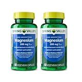 Spring Valley Magnesium 200mg | Sleep Support & Bone Health | Vegetarian Capsules Magnesium Supplement | 60 Count (Pack of 2)