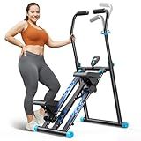 MERACH Stair Stepper Pro-3-Level Resistance Stairmaster, Upgrade High-Efficiency Stairmaster for Home Gym Exercise, Compact Folding Cardio Stair Climber with Adjustable Pedal (Black & Blue)