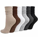 Justay 6 Pairs Pilates Socks with Grips for Women, Grip Non Slip Yoga Socks