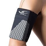 HiRui Universal Sports Armband Cell Phone Armband Sleeves Running Armband for Exercise Workout, Compatible with iPhone 17/17Plus/Pro/16/15/15Plus/14 Samsung Galaxy All Phones (Medium, Black)