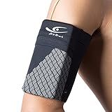 HiRui Universal Sports Armband Cell Phone Armband Sleeves Running Armband for Exercise Workout, Compatible with iPhone 17/17Plus/Pro/16/15/15Plus/14 Samsung Galaxy All Phones (Medium, Black)