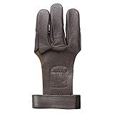 Bear Archery Leather 3 Finger Traditional Archery Shooting Glove, Medium, Black (ASG101M)