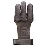 Bear Archery Leather 3 Finger Traditional Archery Shooting Glove, Medium, Black (ASG101M)
