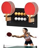 Artibear Ping Pong Paddle Holder, Wall Mounted Metal Magnetic Table Tennis Storage Rack Holds 8 Paddle & 8 Ball, Racket Display Organizer for Game Room, Garage, Sports Equipment Room, Home