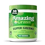 Amazing Grass Greens Blend Superfood: Greens Powder Mix for Energy, with Organic Spirulina, Chlorella, Beet Root Powder, Digestive Enzymes & Probiotics, Original, 30 Servings (Packaging May Vary)