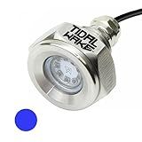 Tidal Wake IP68 LED Underwater Boat Drain Plug Light, Fits 1/2" NPT Threaded Drain, No Holes to Drill! Ultra-Bright Underwater Marine Lighting in Minutes! For Cruising, Fishing, Swimming (Blue)