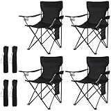 Damei century 4Pack Folding Camping Chairs-Lightweight, Installation-Free, Portable Chair for Beach, Lawn, Outdoor Sports,Black