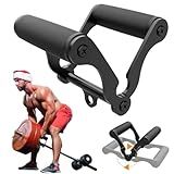 veimia V Bar T-Bar Row Landmine Handle Attachment for Barbell Bars, Solid Mine Double D Row Handle Grips with Non-Slip Rubber Grips, T-Row Attachment for Olympic Strength Training Bars