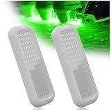 Goldlife B5 Underwater Boat Lights, Green 2x3000LM DC10-30V IP68, White Shell & Clear Lens, Marine Waterproof Lights for Yacht Boat Transom Pontoon Exterior Interior Deck Stern RV Fishing (B5-2)