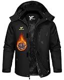 Yufawow Men Winter Jacket Work Coat Waterproof Windbreaker Insulated Heavy Softshell Heat Warm Thermal Clothes Ski Snow Snowboard Snowmobile Casual Outdoor Cold Weather Safety Security Construction