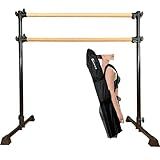 MARFULA 4 Ft Portable Wood Ballet Barre Ballet Bar Dance Barre Freestanding with Carry Bag