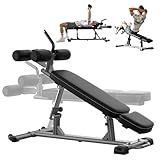 Finer Form Semi-Commercial Decline Sit Up and Flat Weight Bench. Adjustable Fitness Equipment and Exercise Bench for Abs, Crunches, and Strength Training. Great Workout Equipment for the Home Gym.