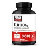 FORCE FACTOR CLA Supplements, CLA 1000 mg, Conjugated Linoleic Acid to Support Body Composition and Lean Muscle Mass, Made from Safflower Oil, Stimulant Free, Non-GMO, 90 Softgels
