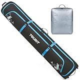 TOURIT Rolling Ski Bag and Ski Boot Bag Combo - Fully Padded Snowboard Bag with Wheels for Air Travel, Wheeled Ski Bag Holds 2 Pairs of Skis (195cm)