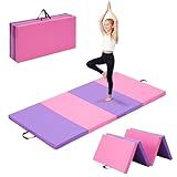 Outdoor Basic 6'x3'x2" Gymnastics Tumbling Mats Folding Panel Thick Gym Exercise Mat for Home (Rose-01)