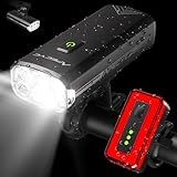 APECYC Super Bright Bike Lights for Night Riding, 6 LED Bicycle Light Compatible with Garmin/GoPro Mount, 18000LM Bike Headlight and Taillight Set with 5+4 Modes for Mountain Road Cycling Scooter