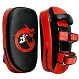 Muay Thai Pads Kicking Shield 15x7.5x4inch Solo Training Equipment Kick Muay Thai Pad Curved Kickboxing Strike Coaching Boxing MMA Martial Arts Karate Gift Child for Grandkids