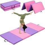Oneofics Gymnastics Mat, 3'x6'x2'' Thick 4-Panel Folding Kids' Gymnastic Tumbling Mat for Home Gym Exercise & Play
