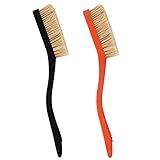 Climbing & Bouldering Brush with Natural Firm Boar's Hair Bristles and Durable Handle, Climbing Chalk Brush Designed for Ultimate Performance on Climbing Wall Indoor or Outdoor (Black&Orange)
