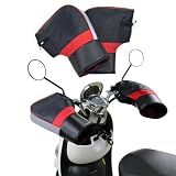Motorcycle Handlebar Gloves Windproof Waterproof Winter Cycling Mittens Universal Motorbike Hands Warmer Snowmobile Scooter ATV Motorbike Handle Grip Mitts Thermal E-bike Handlebar Muffs Gauntlets