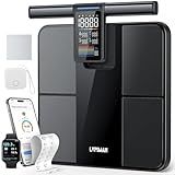 LVPIMAN Smart Scale for Body Weight and Fat,BMI,Muscle Mass 57 Body Composition Measurement,8 Electrodes Digital Bathroom Scale,with 5.25-inch VA Color Screen on Retractable Handle,485lbs