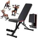KMFurnila Adjustable Weight Bench for Home Gym, Foldable Incline Decline Sit-Up Bench Workout Equipment for Full Body Strength Training, 795LBS Capacity for Chest, Shoulders, Arms