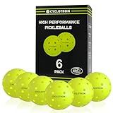 cyclotron P-40 Outdoor Pickleballs – USAPA Approved Pickleball Balls, High Visibility, 40-Hole Precision Design, Durable Seamless HDPE Construction(6 Pack)