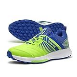 SOLM8 S2 Cricket Shoes Men Boys Junior Players - Advanced Grip Rubber Spikes for Turf/Grass, Ultralight Cushioning in Bright Colors (2025 Edition) - Lime Blue