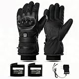Heated Gloves for Men Women, 7.4V 5000mAh Rechargeable Battery Powered, Waterproof Windproof Hand Warmers Electric Heating Ski for Cold Weather Motorcycle Skiing Riding, Hiking, Snowboarding(M)