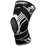 Gold BJJ Knee Brace for Jiu Jitsu - Compression Sleeve with Patella Support and Side Stabilizers (Large)