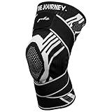 Gold BJJ Knee Brace for Jiu Jitsu - Compression Sleeve with Patella Support and Side Stabilizers (Large)