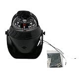 Odowalker Black Incandescent Light Illuminated Marine Compass Navigation