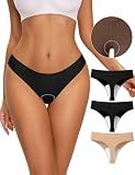 NIASOUL Thongs for Women Seamless Thong Panty Liners No Show Breathable G-Strings Workout Underwear 3 Pack