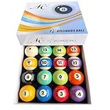 HMQQ Billiard Balls Set, Deluxe 2-1/4" Regulation Size Billiard Pool Balls for Replacement (16 Resin Balls)