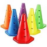 Suwimut 24 Pack Plastic Agility Cones, 9 Inch Soccer Cones Training Agility Field Marker Plastic Traffic Cone for Training, Football Basketball Drills, Traffic, Activity, Party, Indoor Outdoor Games