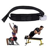 Padded Nordic Curl Bench Stabilizer Strap 66-Inch Adjustable Anchor Belt with Heavy-Duty Buckle for Lat Pulldown, Leg Extension, Dumbbell Press & Home Gym Training