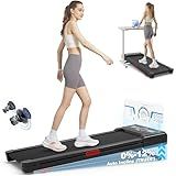 TRAILVIBER Walking Pad Treadmill with 12% 9-Level Auto Incline, 450 lbs Capacity RGB LED Screen, Bluetooth Speaker Under Desk Treadmill, Compact Treadmills for Home Hiking, Black