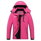 MOERDENG Women's Waterproof Ski Jacket Warm Winter Snow Coat Mountain Windbreaker Hooded Raincoat Jacket