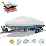 HAHASOLE Waterproof 17-19FT Boat Cover, 1200D Heavy Duty Trailerable Cover
