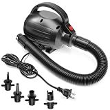 VEBESYET Electric Air Pumps for Inflatables Gymnastics Track Mat Pool Float | 400W Inflator/Deflator, Quick Fill for Pool Floats Dock Raft Air Mattress ,4 Nozzles, 110-120V AC